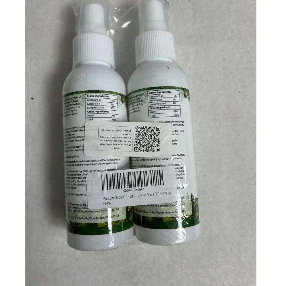 Natural‎ Plant Based Akisect 4oz White 2 Pack Insect Repellent Spray DEET Free